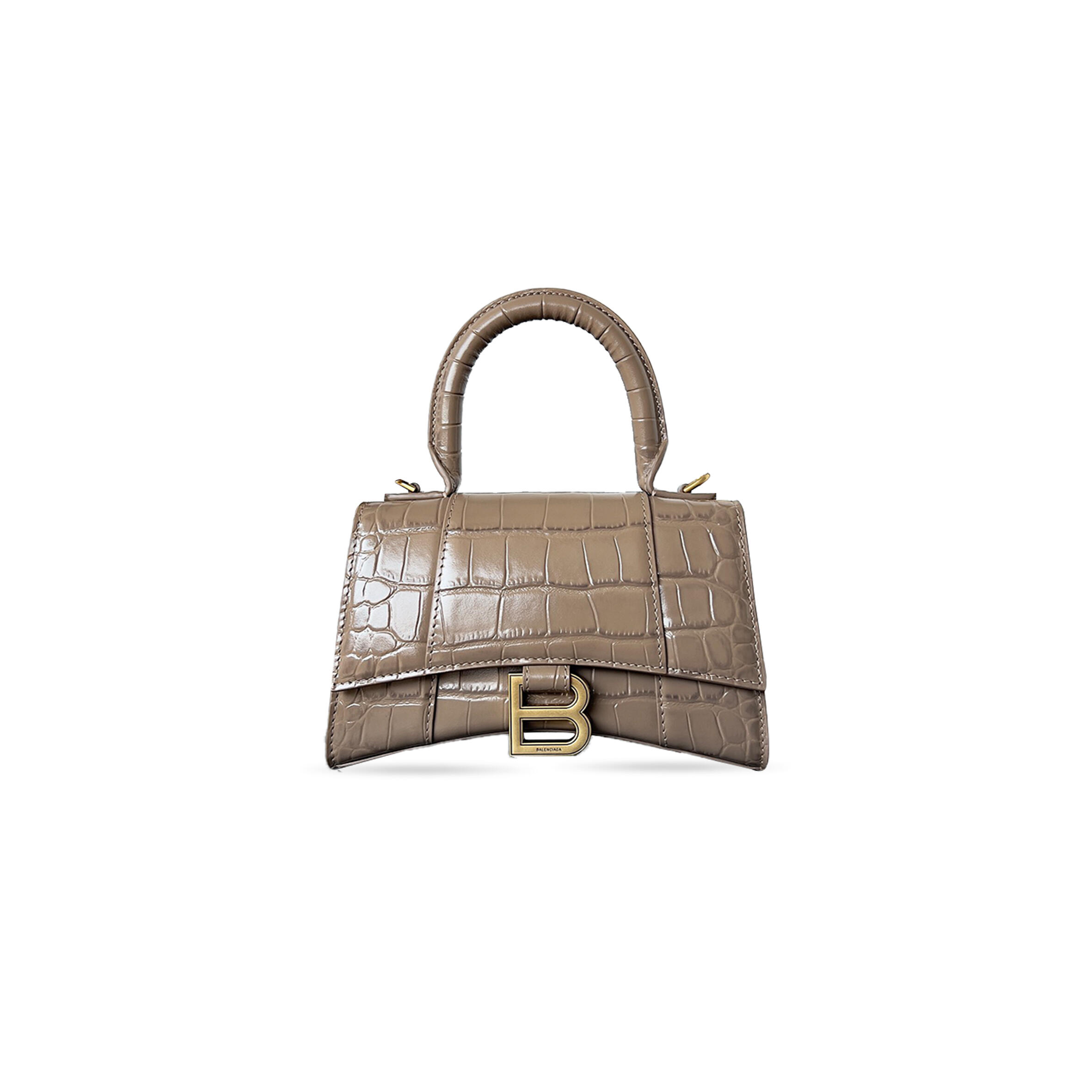 BALENCIAGA WOMEN'S HOURGLASS HANDBAG XS IN BROWN 5928331LL6Y3710 (18.8*13*7.9cm)